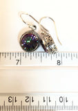 Sterling Silver 925 Round Faceted Mystic Topaz Dangle Earrings Bali Jewelry