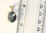 Sterling Silver 925 Oval Faceted Mystic Topaz Pendant. Jewelry
