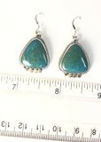 Native American Sterling Silver Navajo Indian Kingman Turquoise Dangle Earrings.