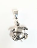 Sterling Silver Heavy Turtle Pendant.