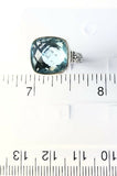 Sterling Silver Solid 925 Square Blue Topaz Filigree Size 9 Ring Bali Jewelry