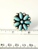 Native American Sterling Silver Navajo Turquoise Ring. Signed. Size 6