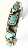 Native American Sterling Silver Kingman Turquoise Zuni Indian Cuff Bracelet