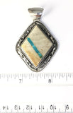 Native American Sterling Silver Navajo Indian Royston Ribbon Turquoise Pendant