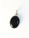 Sterling Silver 925 Oval Shaped Cabochon Onyx Pendant. Jewelry