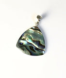 Sterling Silver 925 Triangular Abalone Shell Pendant.