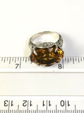 Sterling Silver 925 Oval Faceted Citrine Filigree  Size 6 Ring Bali Jewelry