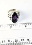 Sterling Silver 925 Marquise Cushion Amethyst Filigree Ring Size 7 Bali Jewelry