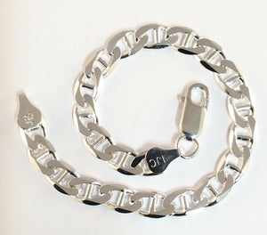 Reversible Italian Sterling Silver 7" Link  Bracelet 925 Italy 9 Grams B090802