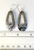 Sterling Silver 925  Abalone Shell Pear Shaped Dangle Hook Earrings Bali Jewelry