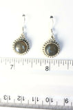 Sterling Silver 925 Round Cabochon Labradorite Dangle Earrings On Hooks Jewelry
