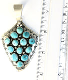 Native American Sterling Silver Navajo Indian Turquoise Pendant By Ella Peter