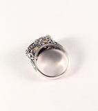 Sterling Silver 925 Oval Cushion Cut Citrine Filigree Size 6 Ring Bali Jewelry