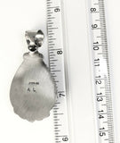 Native American Sterling Silver Navajo White Buffalo Turquoise Pendant. Signed
