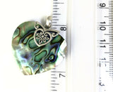 Sterling Silver 925 Abalone Shell Heart Shaped Filigree Pendant Bali Jewelry