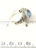 Sterling Silver Round Mother Of Pearl Ring Size 6 & 1/4 Bali Jewelry