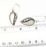 Sterling Silver 925 White Mother Of Pearl Filigree Dangle Earrings Bali Jewelry