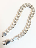 Reversible Italian Sterling Silver 7" Link  Bracelet 925 Italy 16 Grams B090801