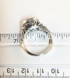 Sterling Silver 925 Oval Cushion Cut Amethyst Filigree Ring Size 6 Bali Jewelry