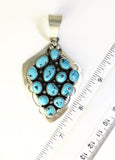 Native American Sterling Silver Navajo Sleeping Beauty Turquoise Pendant Signed