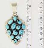 Native American Sterling Silver Navajo Sleeping Beauty Turquoise Pendant Signed