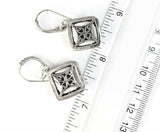 Sterling Silver 925 Filigree Square Faceted Citrine Dangle Earrings Bali Jewelry