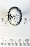 Native American Sterling Silver Navajo White Buffalo Ring Size 9 Adjustable