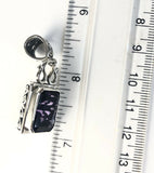 Sterling Silver 925 Rectangular Faceted Amethyst Filigree Pendant Bali Jewelry
