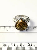 Sterling Silver Pear Shaped Cushion Cut Citrine Filigree Size 6 Ring R011002
