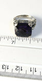 Sterling Silver Solid 925 Square Amethyst Filigree Size 7 Ring Jewelry R041904