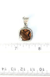 Sterling Silver 925 Square Cushion Cut Faceted Citrine Pendant Bali Jewelry