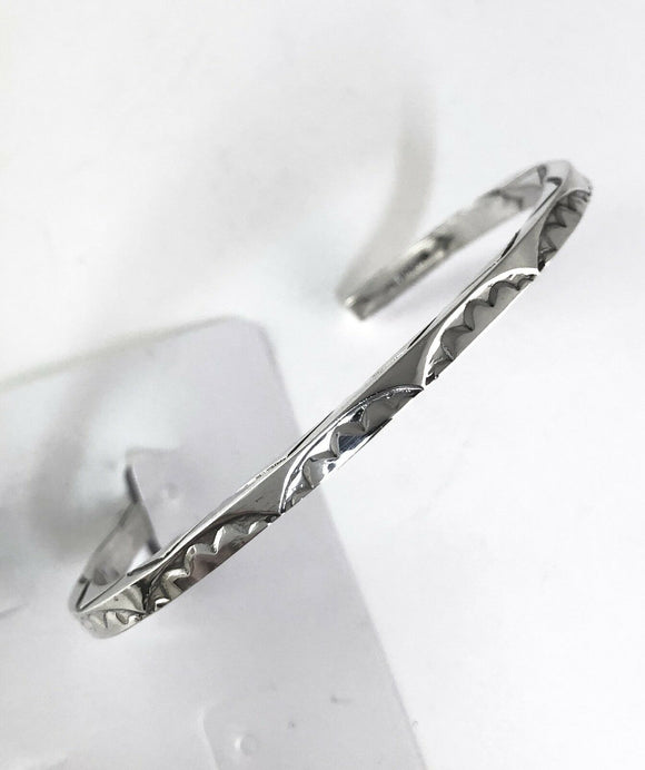 Native American Sterling Silver Square Cuff Signed Tahe 14.7 grams C111802