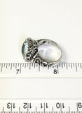 Sterling Silver 925 Pear Blue Topaz Filigree Size 8 Ring Bali Jewelry R8