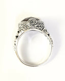 Sterling Silver 925 Pear Cushion Cut Citrine Filigree Size 7 Ring Bali Jewelry