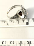 Sterling Silver 925 Pear Cushion Cut Citrine Filigree Size 7 Ring Bali Jewelry