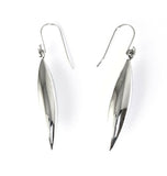 Sterling Silver High Polish Marquis Shaped Dangle Earrings On Hook.