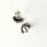 Small Sterling Silver Heart Shaped Earrings On Post.