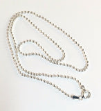 Thin 16" Italian Sterling Silver Bead Chain. Weighs 4.3 grams. BC090401