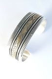 Native American Sterling Silver & 14k Gold Navajo Indian B Morgan Cuff Bracelet