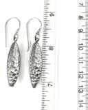 Sterling Silver 925 Hammered Marquis Filigree Dangle Earrings Bali Jewelry