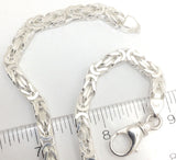 Italian Sterling Silver Square Byzantine 22" Chain. Weighs 74 grams. Italy 925