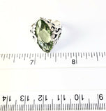 Sterling Silver 925 Marquise Green Amethyst Filigree Size 7 Ring Bali Jewelry
