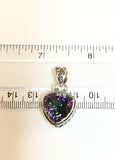 Sterling Silver 925 Triangular Faceted Mystic Topaz Pendant Bali Jewelry