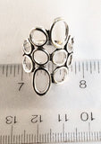 Sterling Silver Circles Ring. R111905 Size Just Under 8 & 1/2