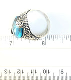 Sterling Silver 925 Marquise Blue Topaz Filigree Size 6 Ring Bali Jewelry