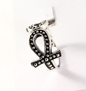 Sterling Silver Ankh Ring. R040211 Size About 8 & 1/2