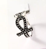 Sterling Silver Ankh Ring. R040211 Size About 8 & 1/2