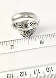 Sterling Silver Pear Shaped Cushion Cut Citrine Filigree Size 6 Ring R011002