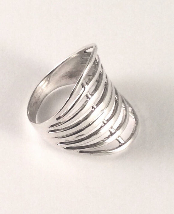 Sterling Silver Multi Band Ring. Size About 8&1/4 R041502