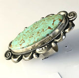 Large Native American Sterling Silver Navajo Turquoise Ring Size 6 Adjustable